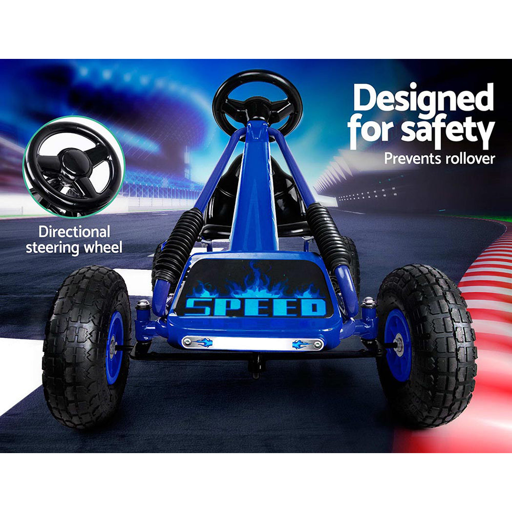 RIGO Kids Pedal Go Kart Car Ride On Toys Racing Bike Blue freeshipping - Awezingly