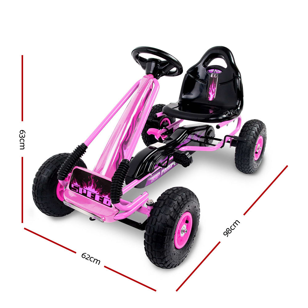 RIGO Kids Pedal Go Kart Car Ride On Toys Racing Bike Pink freeshipping - Awezingly