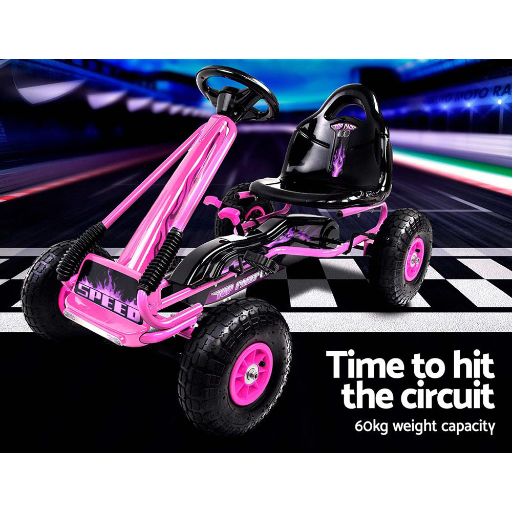 RIGO Kids Pedal Go Kart Car Ride On Toys Racing Bike Pink freeshipping - Awezingly