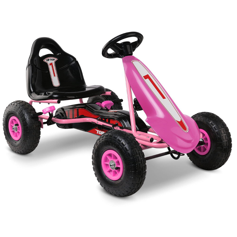 RIGO Kids Pedal Go Kart Car Ride On Toys Racing Bike Pink freeshipping - Awezingly