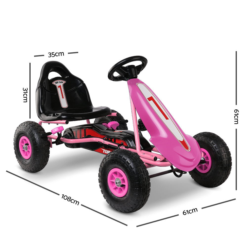 RIGO Kids Pedal Go Kart Car Ride On Toys Racing Bike Pink freeshipping - Awezingly