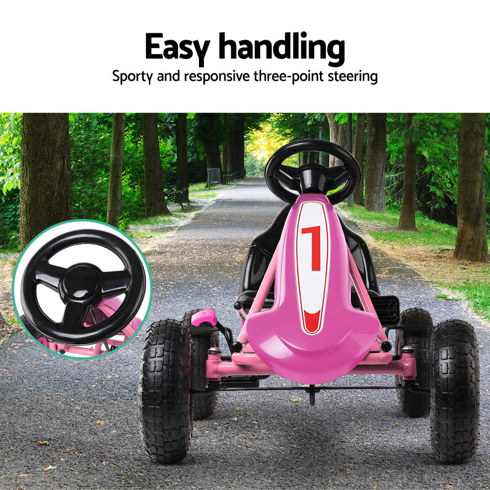 RIGO Kids Pedal Go Kart Car Ride On Toys Racing Bike Pink freeshipping - Awezingly