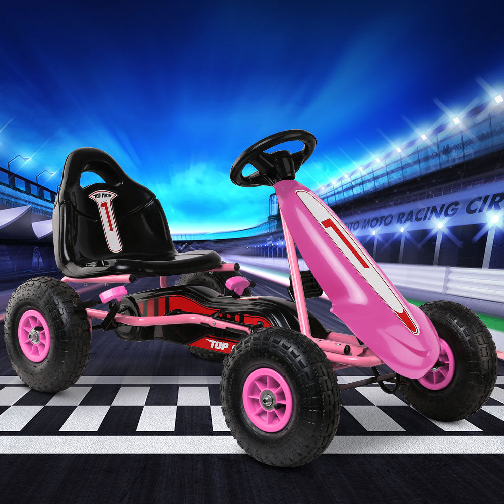 RIGO Kids Pedal Go Kart Car Ride On Toys Racing Bike Pink freeshipping - Awezingly