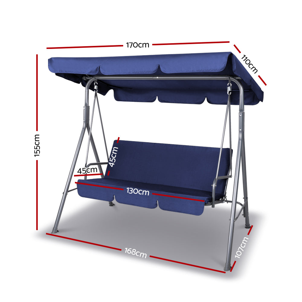 Gardeon Canopy Swing Chair - Navy freeshipping - Awezingly