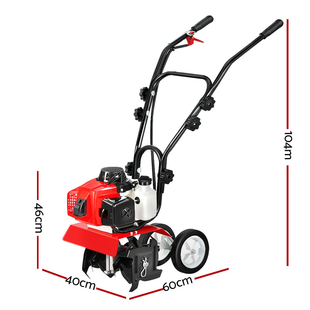 Giantz 88CC Tiller Rototiller Cultivator 4 Blades Garden Soil Power Rotary Hoe