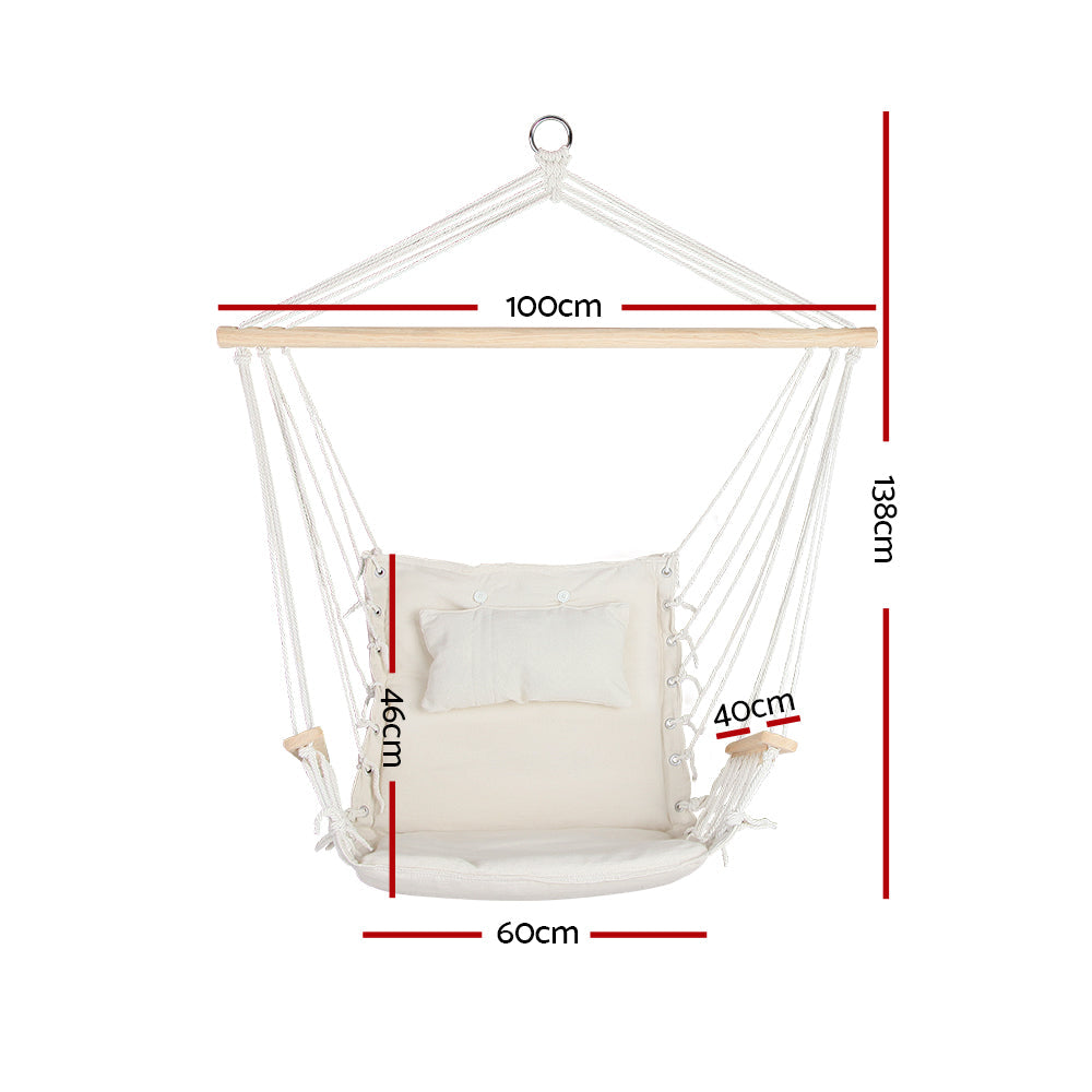 Gardeon Hammock Hanging Swing Chair - Cream freeshipping - Awezingly