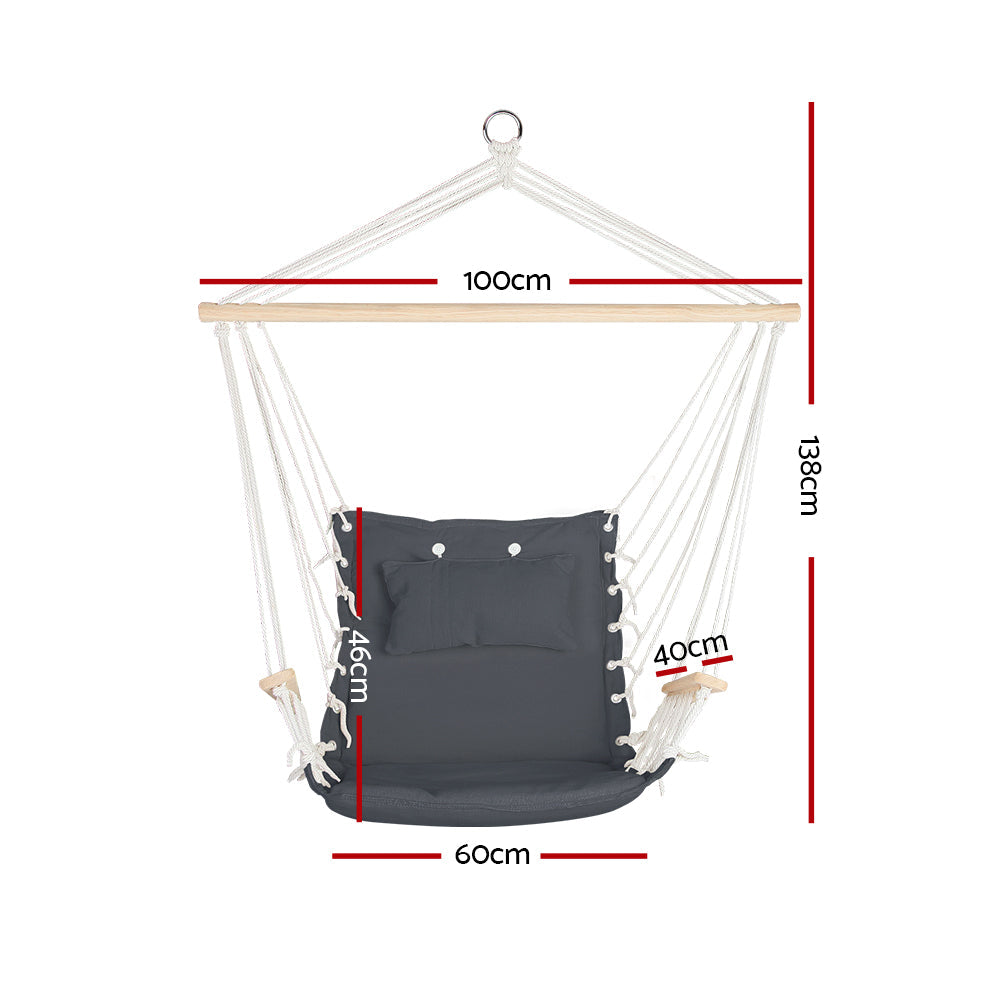 Gardeon Hammock Hanging Swing Chair - Grey freeshipping - Awezingly