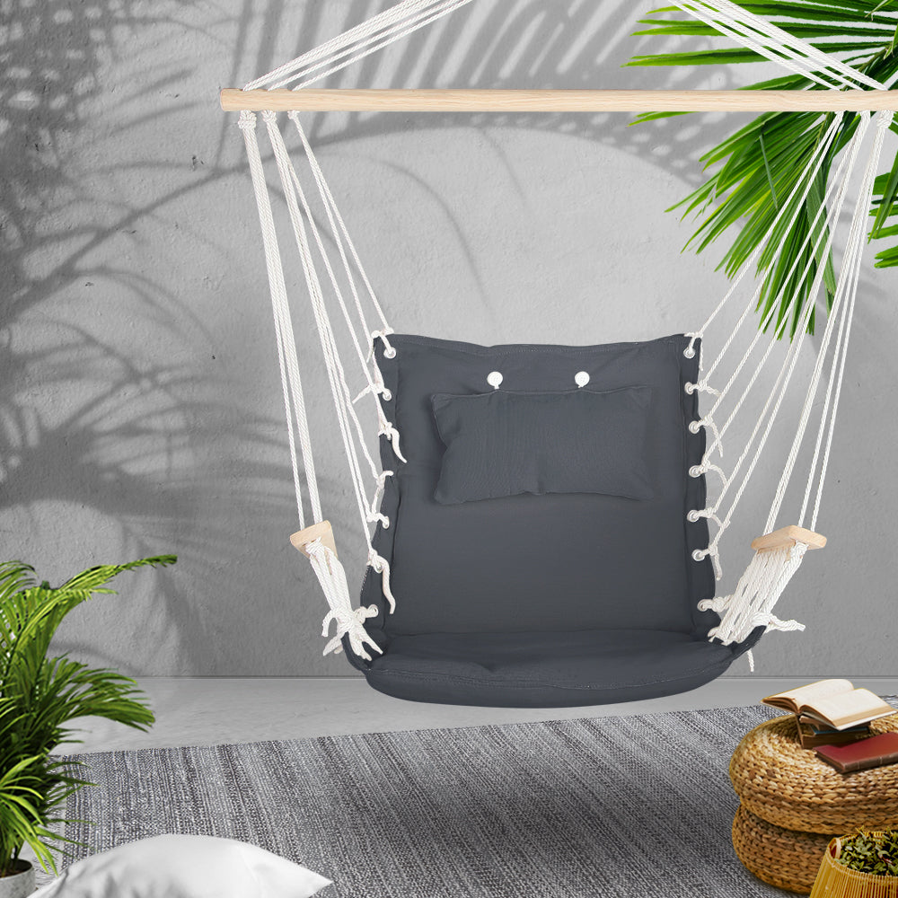 Gardeon Hammock Hanging Swing Chair - Grey freeshipping - Awezingly