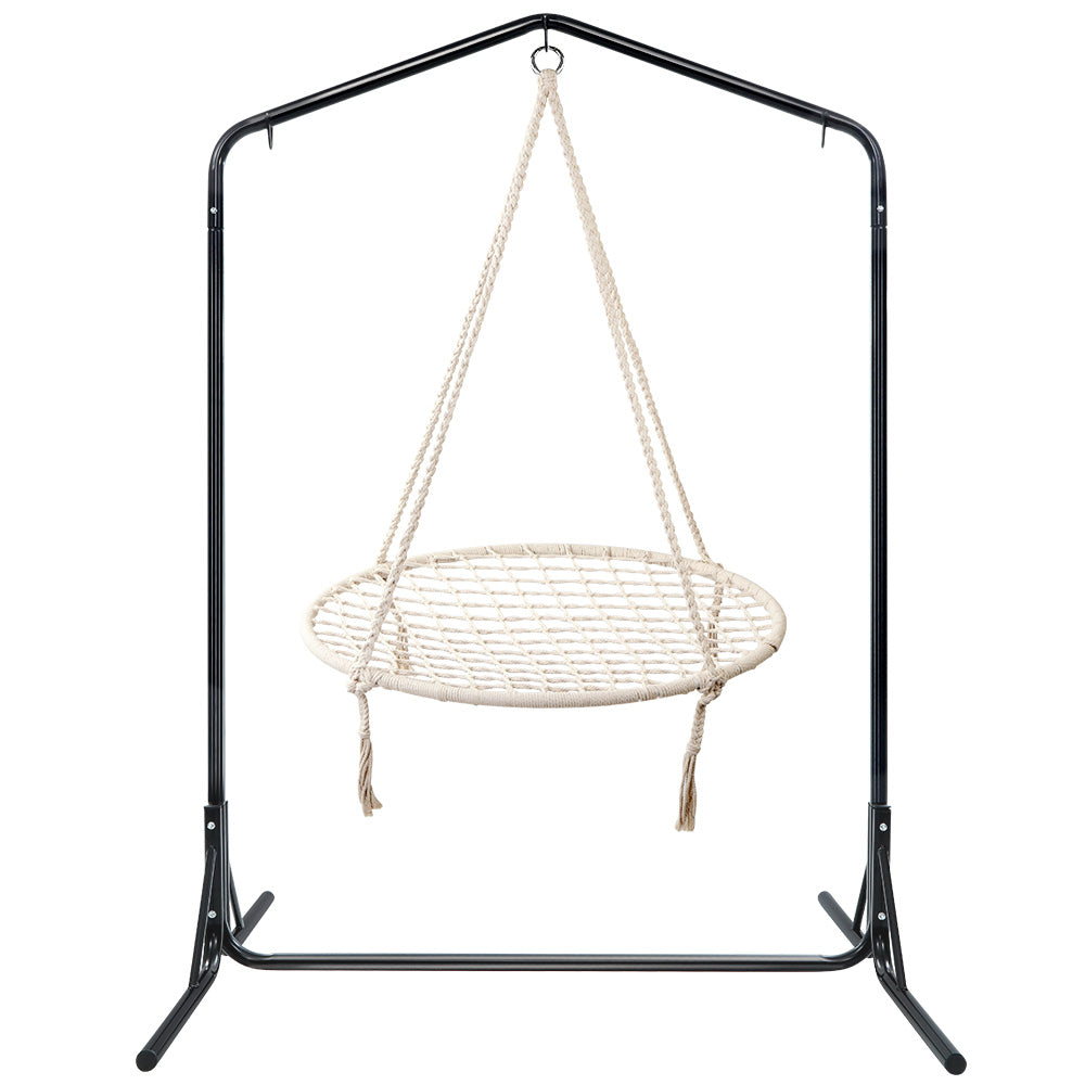 Keezi Kids Outdoor Nest Spider Web Swing Hammock Chair with Stand Garden 100cm