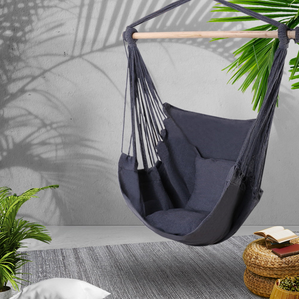 Gardeon Hammock Swing Chair - Grey freeshipping - Awezingly