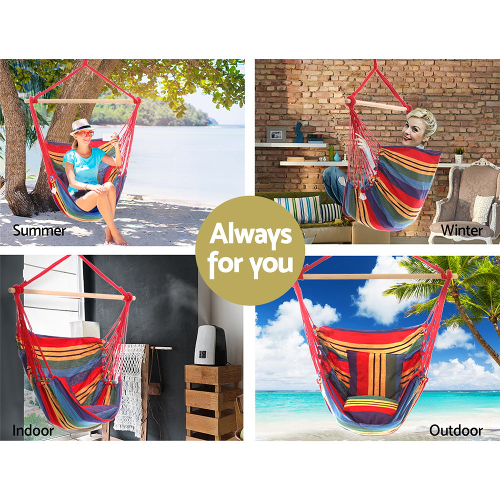 Gardeon Hammock Swing Chair with Cushion - Multi-colour freeshipping - Awezingly