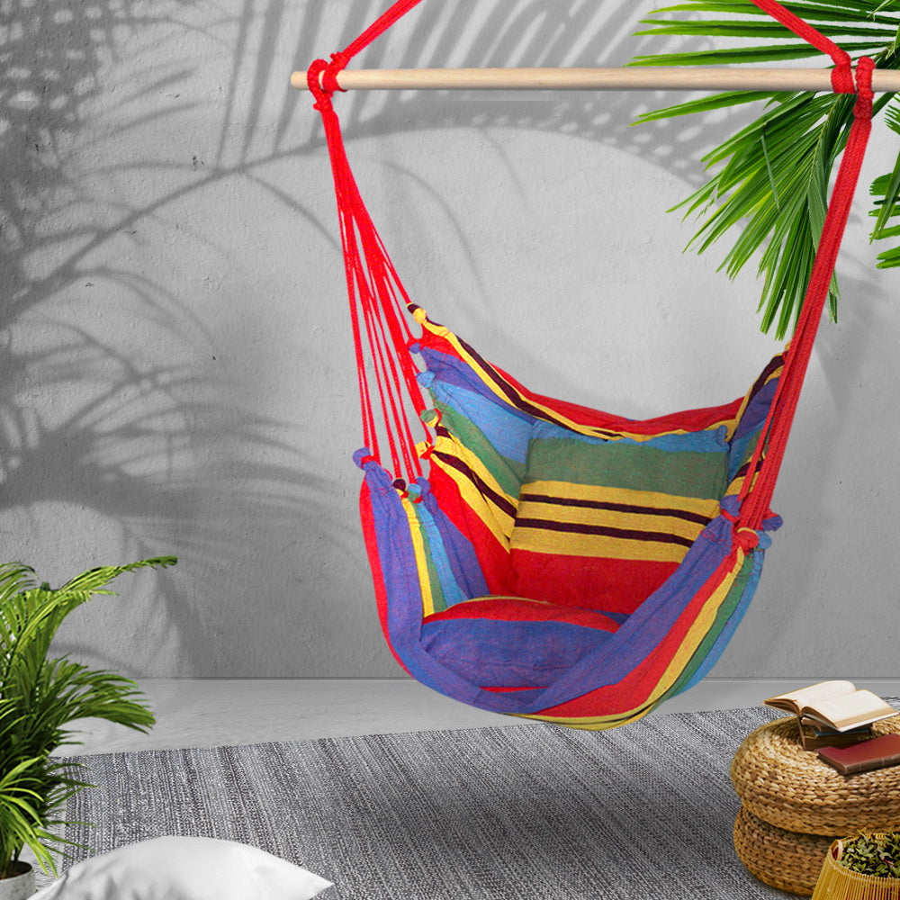 Gardeon Hammock Swing Chair with Cushion - Multi-colour freeshipping - Awezingly