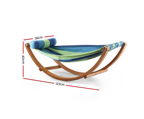 Keezi Kids Timber Hammock Bed Swing - Blue freeshipping - Awezingly