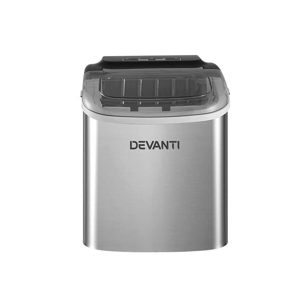 Devanti 12kg Ice Maker Machine w/Self Cleaning Portable Ice Cube Tray 2L White