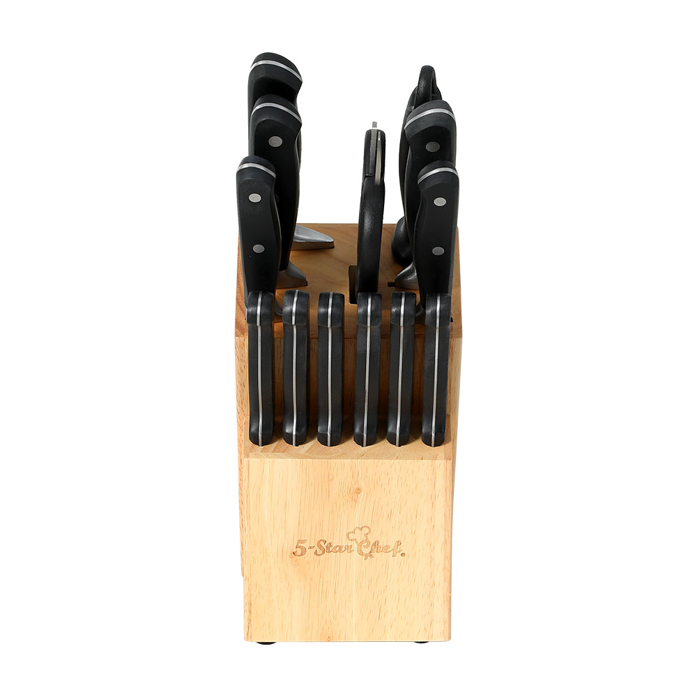 5-Star Chef 14PCS Kitchen Knife Set Stainless Steel Non-stick with Sharpener