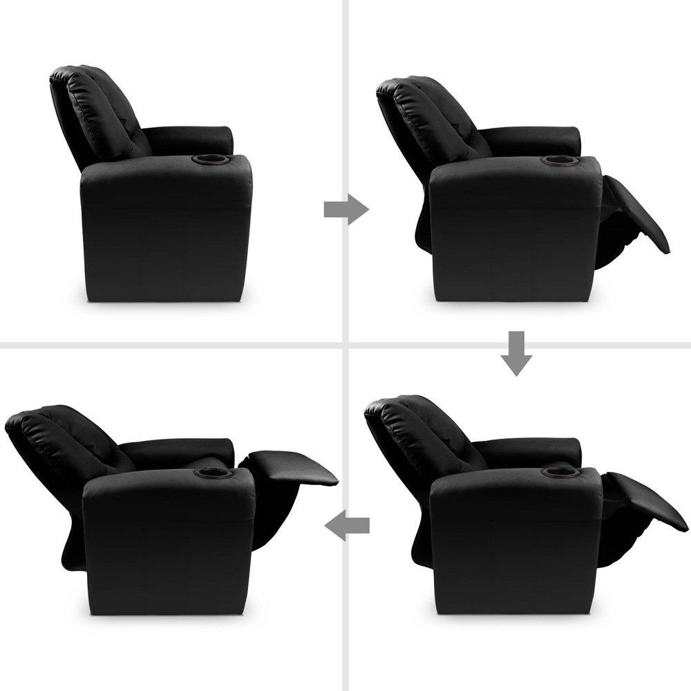 Keezi Luxury Kids Recliner Sofa Children Lounge Chair PU Couch Armchair Black freeshipping - Awezingly