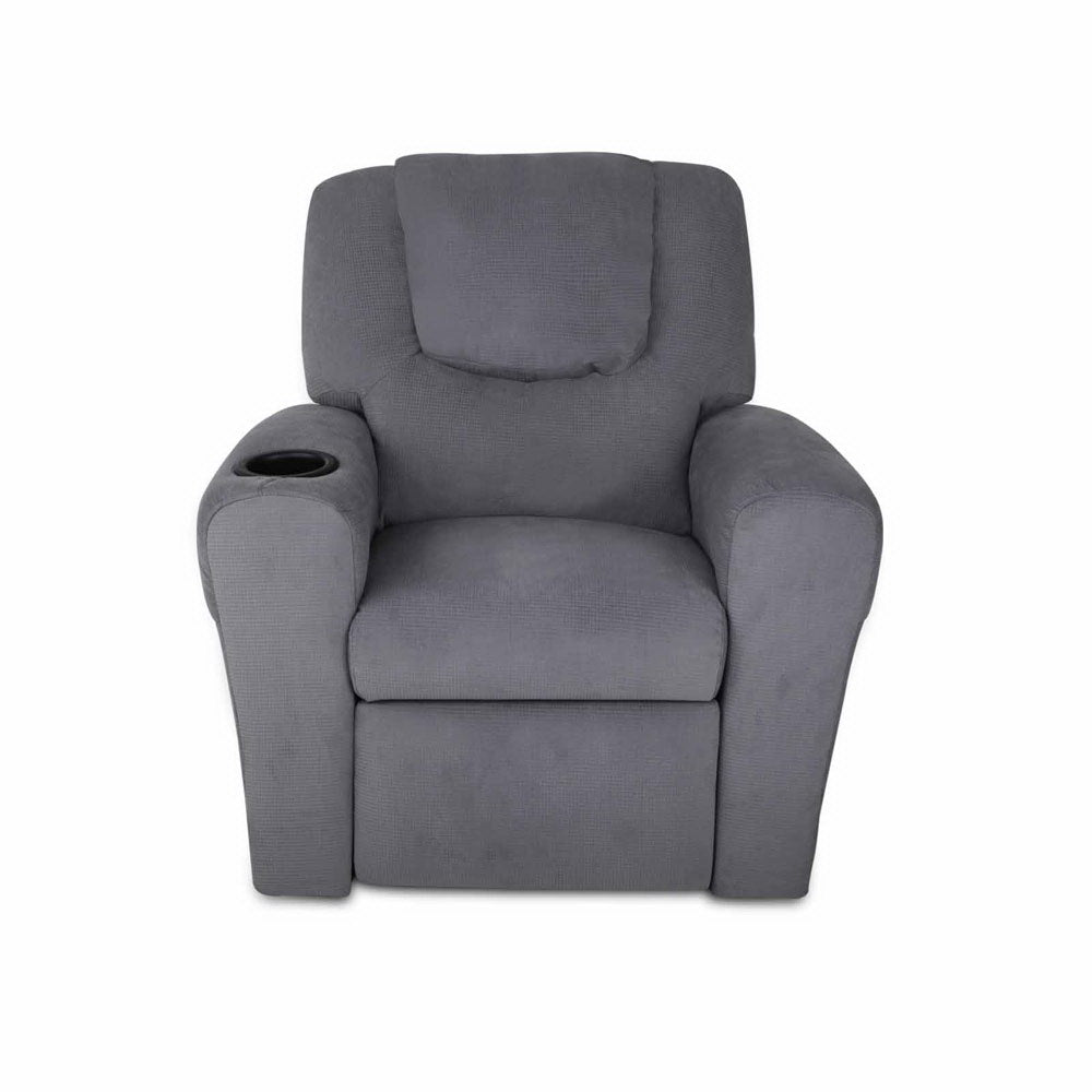 Keezi Luxury Kids Recliner Sofa Children Lounge Chair Couch Fabric Armchair Grey freeshipping - Awezingly