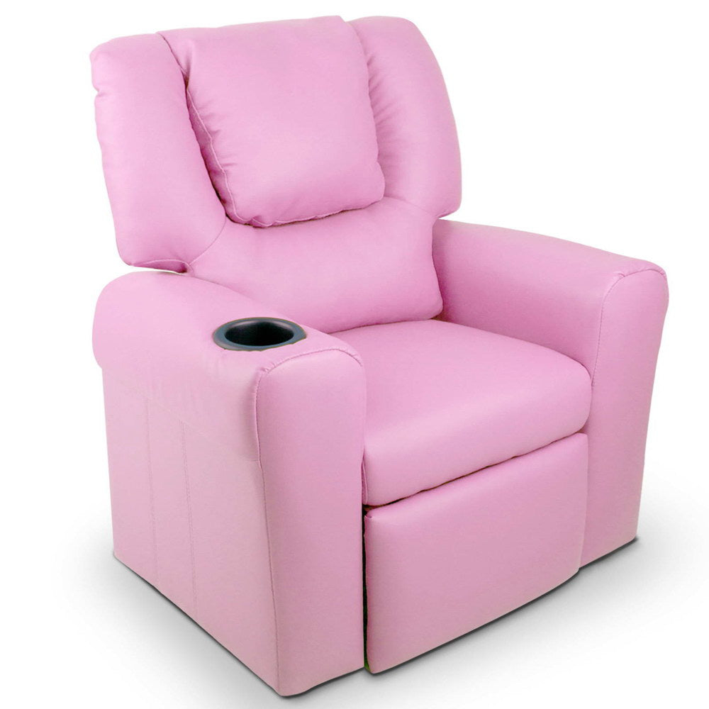 Keezi Luxury Kids Recliner Sofa Children Lounge Chair PU Couch Armchair Pink freeshipping - Awezingly