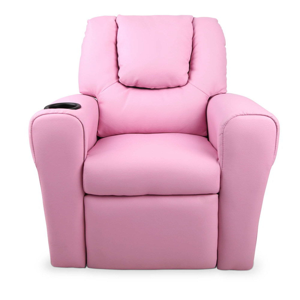 Keezi Luxury Kids Recliner Sofa Children Lounge Chair PU Couch Armchair Pink freeshipping - Awezingly