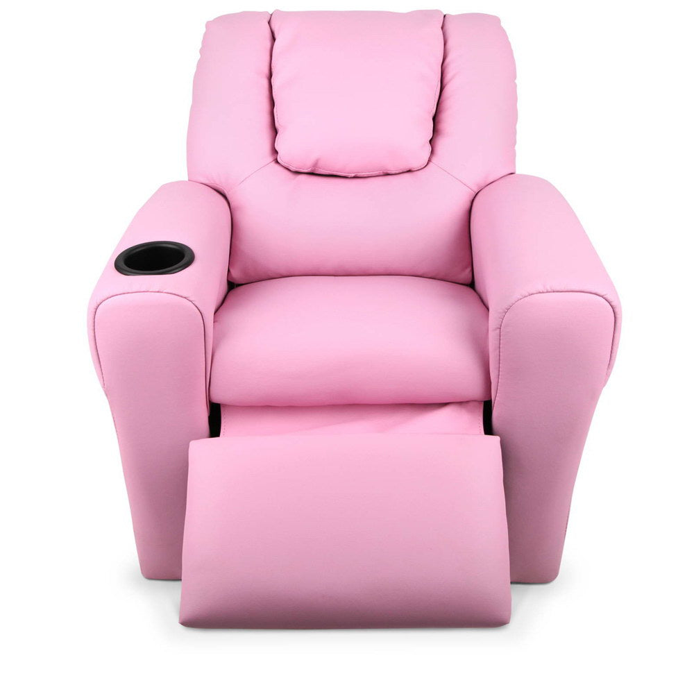 Keezi Luxury Kids Recliner Sofa Children Lounge Chair PU Couch Armchair Pink freeshipping - Awezingly