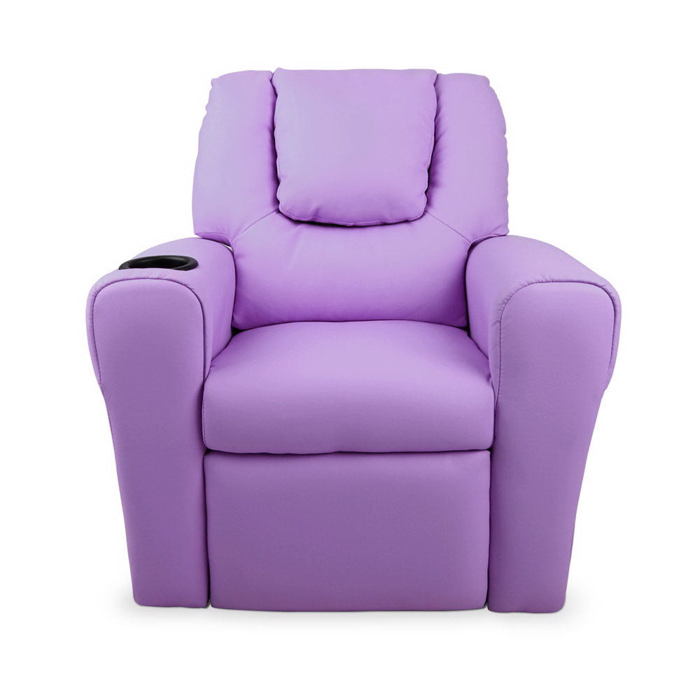 Keezi Luxury Kids Recliner Sofa Children Lounge Chair PU Couch Armchair Purple freeshipping - Awezingly