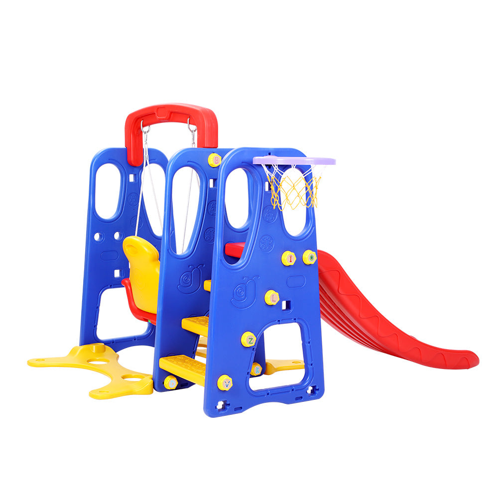 Keezi Kids 3-in-1 Slide Swing with Basketball Hoop Toddler Outdoor Indoor Play freeshipping - Awezingly