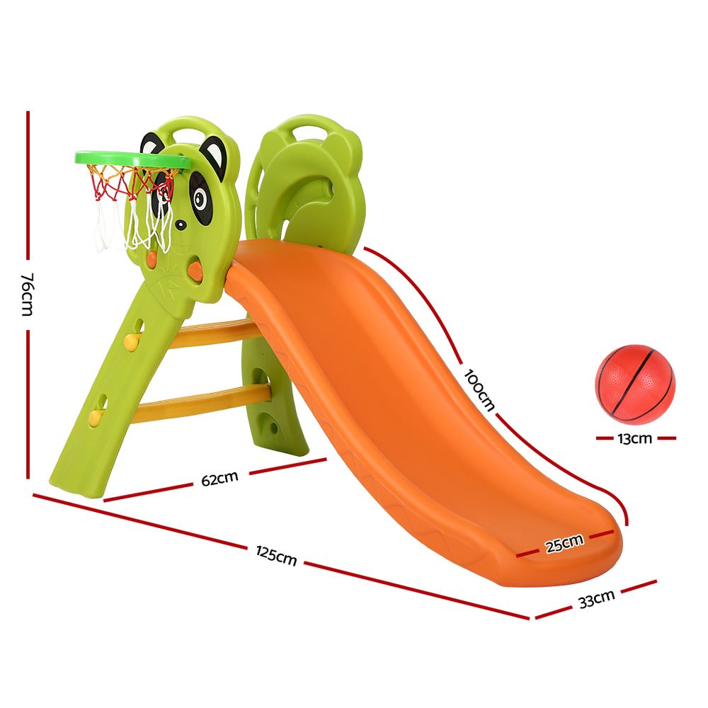 Keezi Kids Slide Basketball Hoop Activity Center Outdoor Toddler Play Set Orange freeshipping - Awezingly