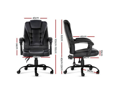 Artiss Massage Office Chair Recliner Computer Chair Black freeshipping - Awezingly