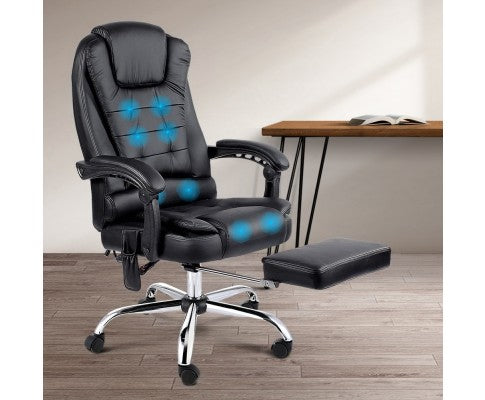 8 Point Reclining Massage Office/Gaming Chair - Black freeshipping - Awezingly