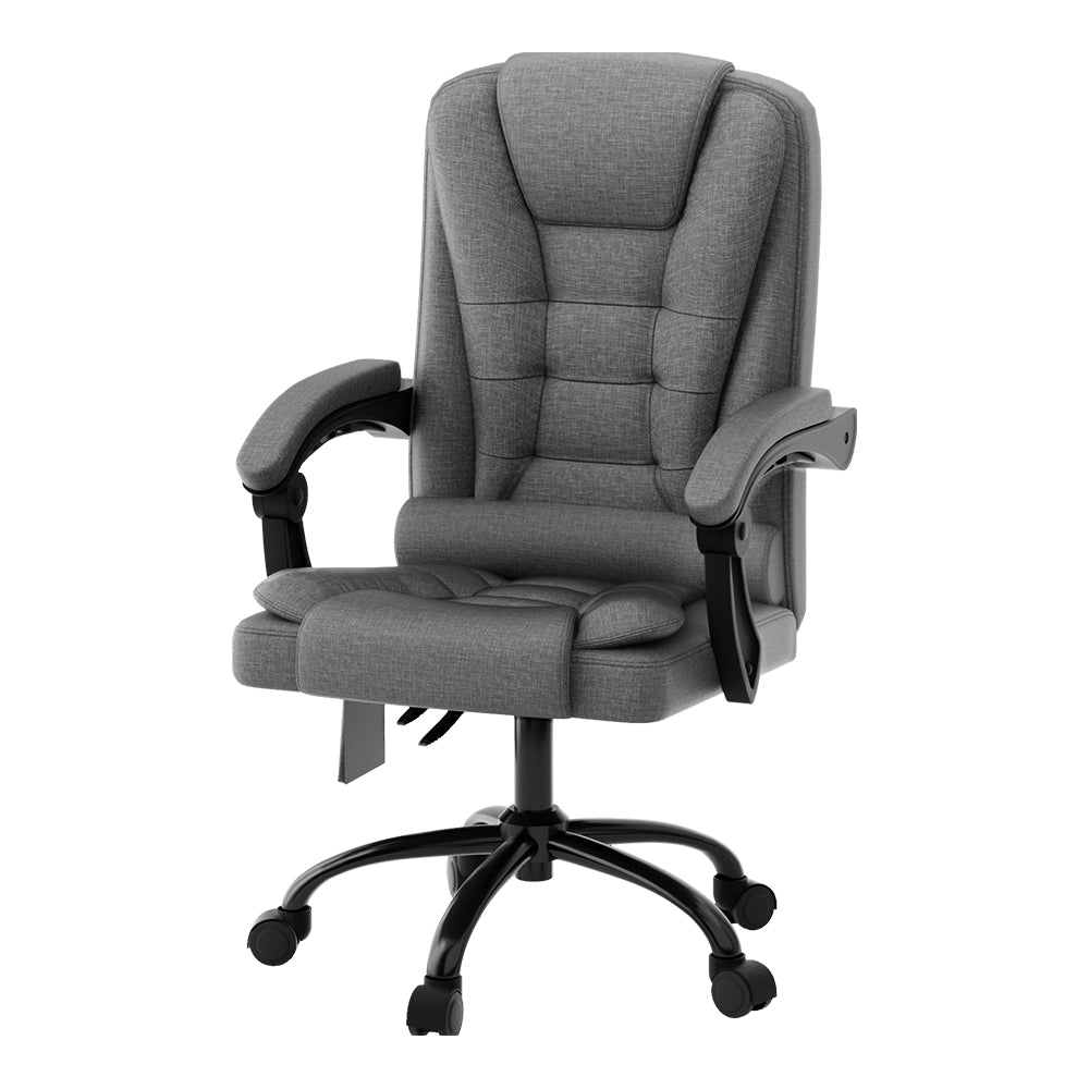 Artiss Massage Office Chair Executive Computer Chairs Fabric Recline Grey