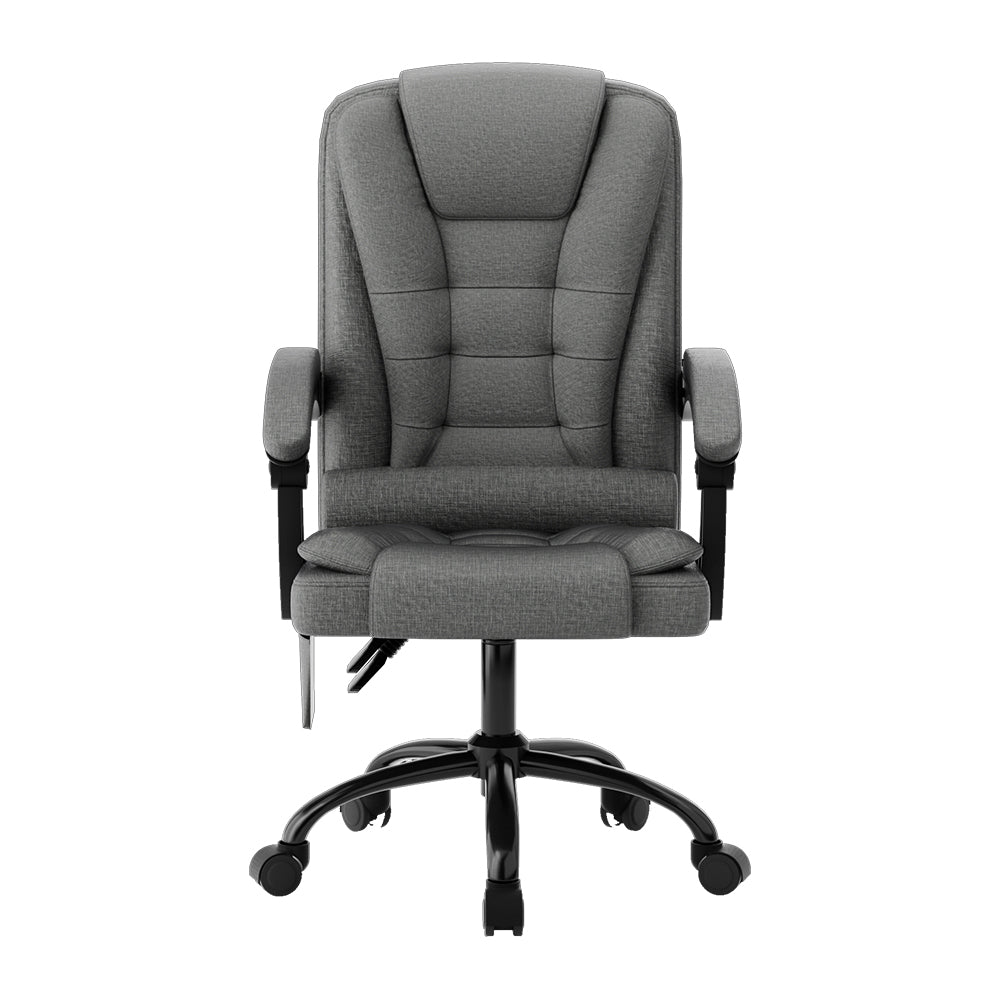 Artiss Massage Office Chair Executive Computer Chairs Fabric Recline Grey