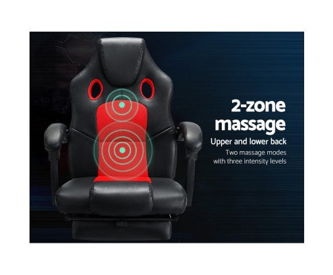 Artiss Massage Office Chair Gaming Computer Seat Recliner Racer Red freeshipping - Awezingly