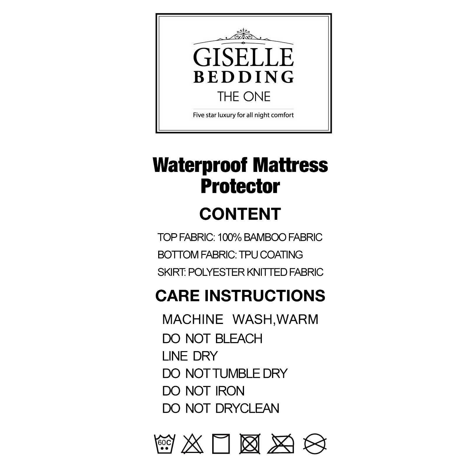 Giselle Bedding Single Size Waterproof Bamboo Mattress Protector freeshipping - Awezingly