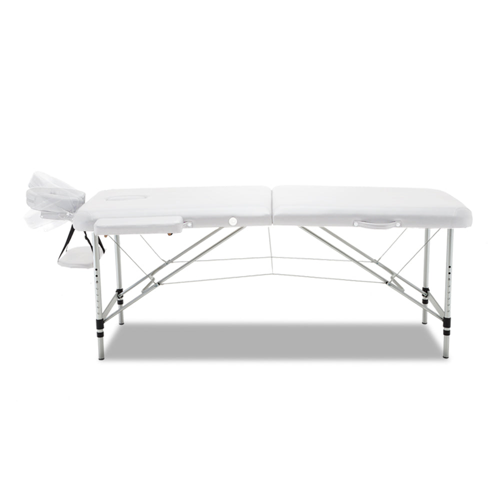 Zenses 75cm Wide Portable Aluminium Massage Table Two Fold Treatment Beauty Therapy White freeshipping - Awezingly