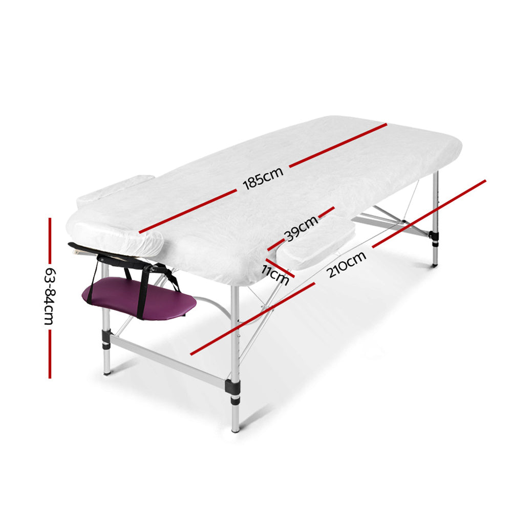 Zenses 3 Fold Portable Aluminium Massage Table Massage Bed Beauty Therapy Purple 75cm freeshipping - Awezingly