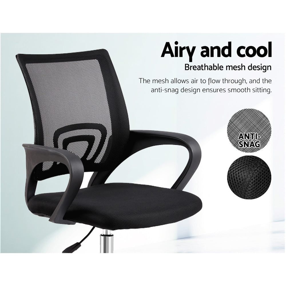 Artiss Office Chair Executive Mid Back Black