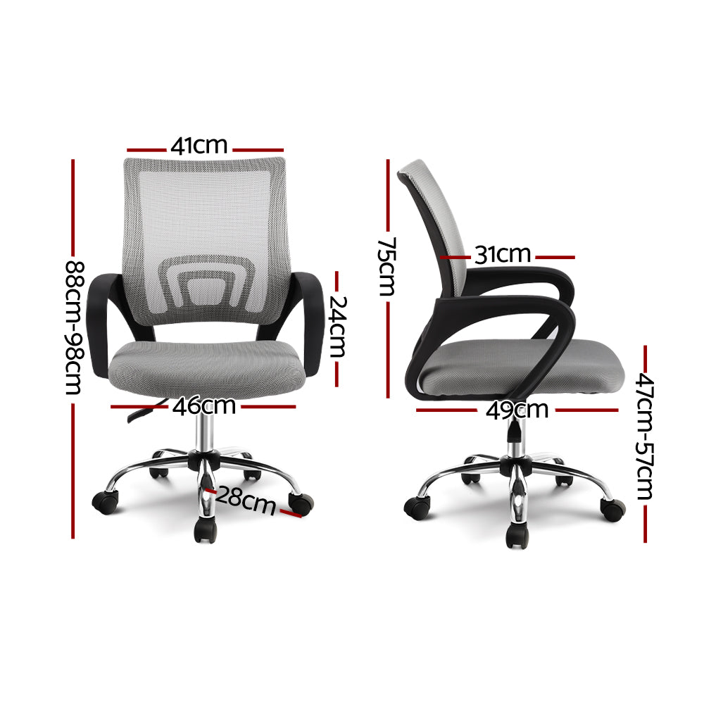 Artiss Office Chair Executive Mid Back - Grey freeshipping - Awezingly