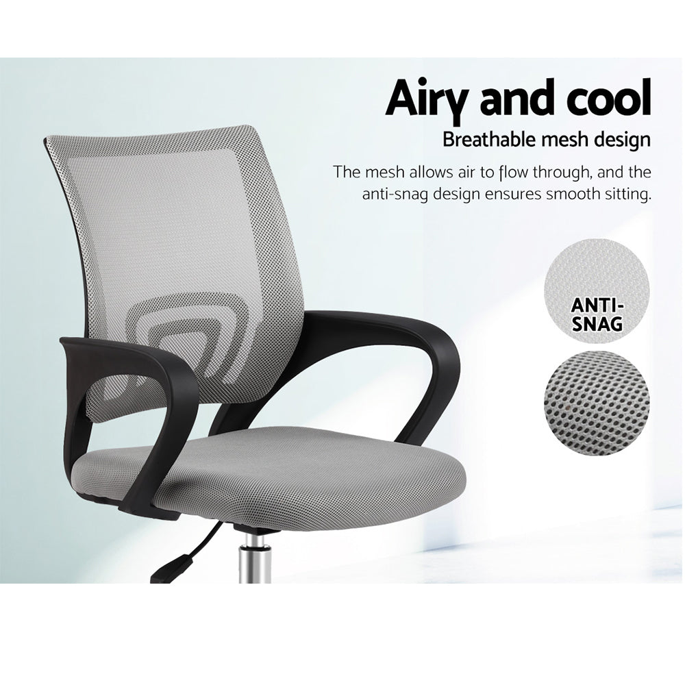 Artiss Office Chair Executive Mid Back - Grey freeshipping - Awezingly