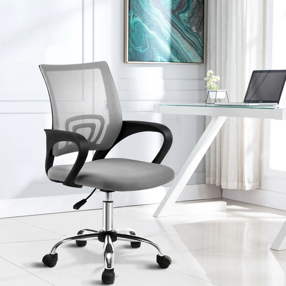 Artiss Office Chair Executive Mid Back - Grey freeshipping - Awezingly