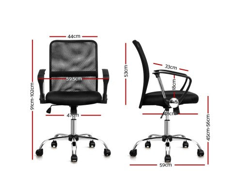 Artiss Office Chair  Executive Mid Back Black freeshipping - Awezingly