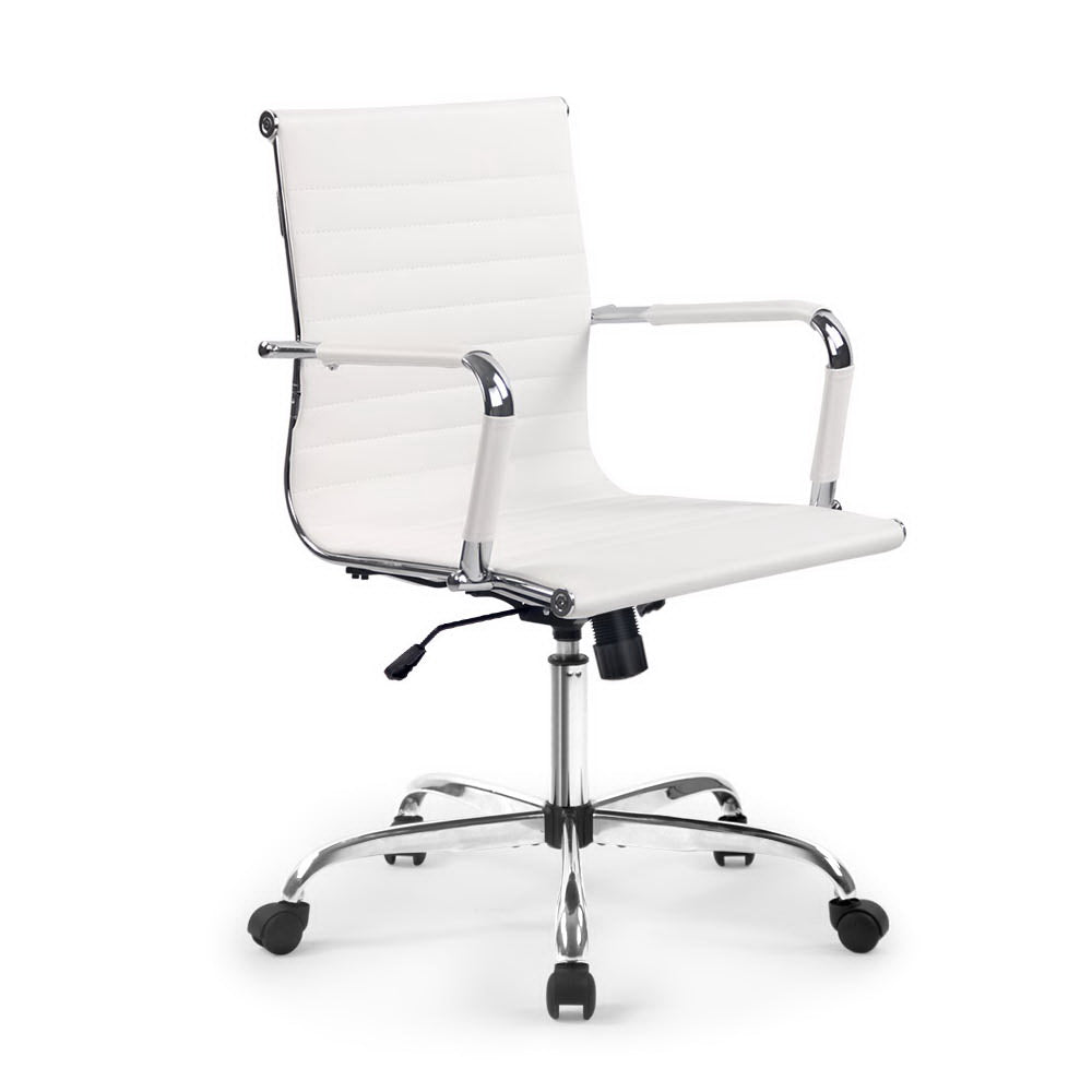 Eames Replica Office Chair PU Leather White freeshipping - Awezingly