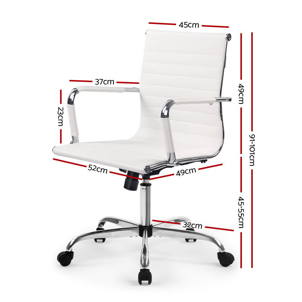 Eames Replica Office Chair PU Leather White freeshipping - Awezingly