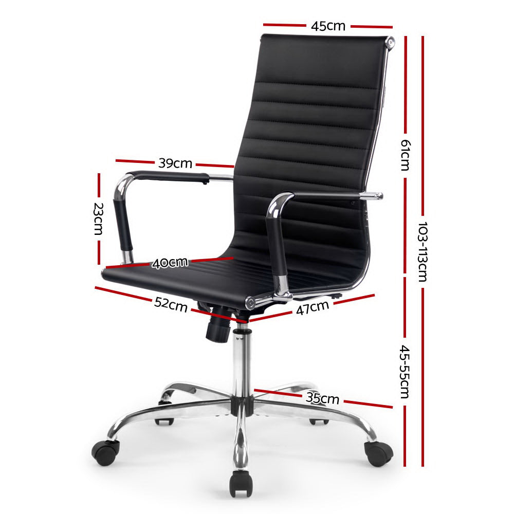 Eames Replica Office Chair Executive High Back Seating PU Leather Black freeshipping - Awezingly