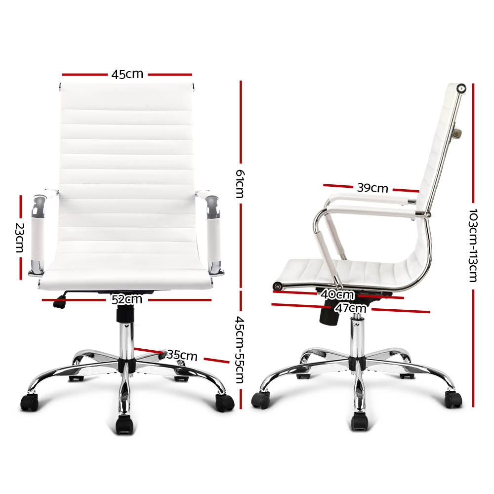 Eames Replica Office Chairs PU Leather-White freeshipping - Awezingly