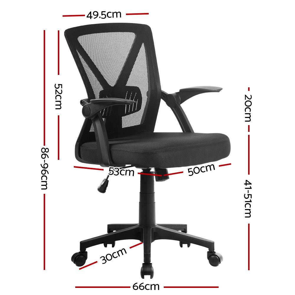 Artiss Gaming Office Chair Mesh Computer Chairs Swivel Executive Mid Back Black freeshipping - Awezingly