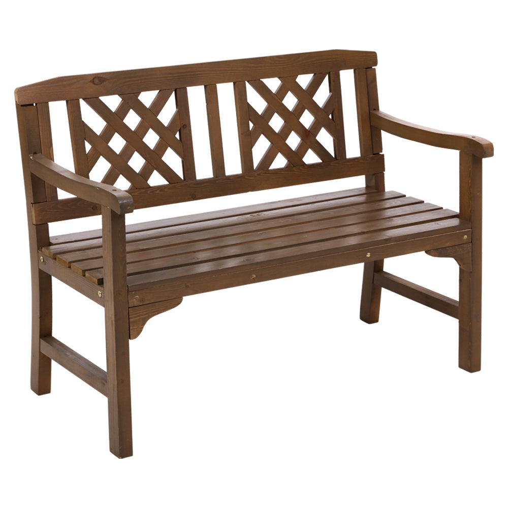 Gardeon Wooden Garden Bench 2 Seat Patio Furniture Timber Outdoor Lounge Chair Natural freeshipping - Awezingly