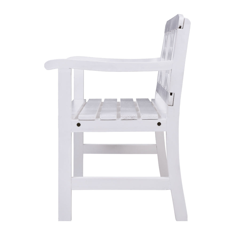 Gardeon Wooden Garden Bench 2 Seat Patio Furniture Timber Outdoor Lounge Chair White freeshipping - Awezingly