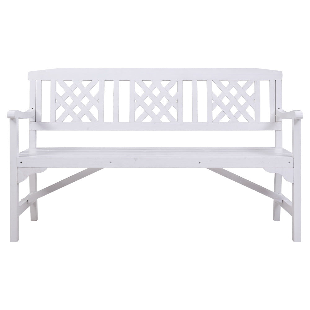 Gardeon Wooden Garden Bench 3 Seat Patio White freeshipping - Awezingly