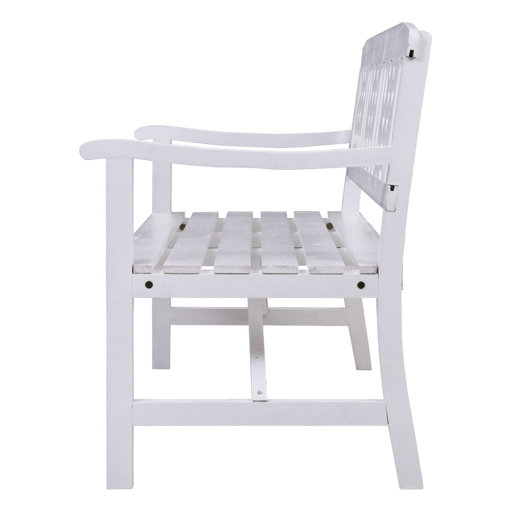 Gardeon Wooden Garden Bench 3 Seat Patio White freeshipping - Awezingly