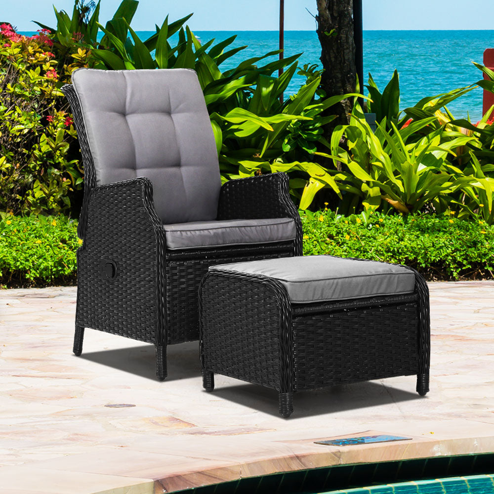 Gardeon Recliner Chair Sun lounge Setting Outdoor Furniture Patio Wicker Sofa freeshipping - Awezingly